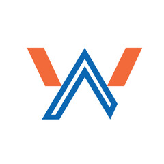 Creative Letter W, AW, NW, WA, or WN Logo Design Templets. 標誌設計, ロゴデザイン, Diseño de logotipo