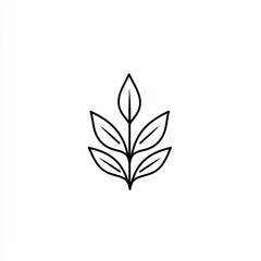 Simple plant illustration, white background, nature design, website icon (1)