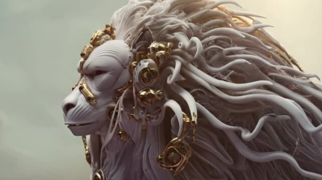 white monkey king in day lafe , ai video generative