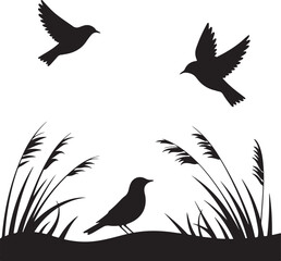 Fototapeta premium Heron Silhouette SVG – Elegant Bird Vector for Nature DesignsFlying Heron Clipart – Wildlife SVG for Crafts & PrintsWading Bird Vector – Heron Design for Nature & Bird LoversHeron Standing SVG –