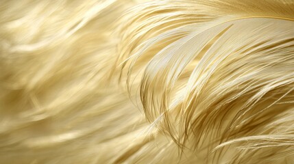 Fototapeta premium Soft Golden Feathers with Delicate Textures and Vibrant Light Play