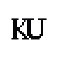 KU monogram logo design letter text name symbol monochrome logotype alphabet character simple logo