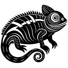 chameleon on a white background