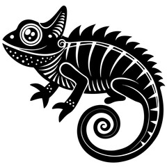 chameleon on a white background
