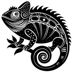 chameleon on a white background