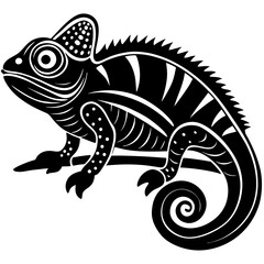 chameleon on a white background