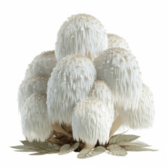 Lion's Mane Mushroom Cluster - Detailed Macro Shot of Hericium Erinaceus