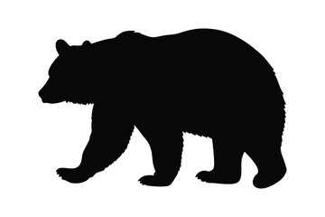 Fototapeta premium Silhouette of a Roaming Bear: A striking silhouette of a powerful bear, embodying the spirit of the wild and evoking a sense of untamed wilderness.