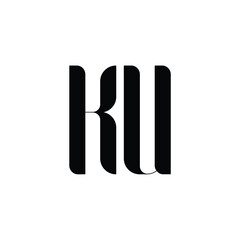 KU monogram logo design letter text name symbol monochrome logotype alphabet character simple logo