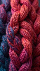 Deeply textured braided wool knit, rich color variation, art, clothing, artisan