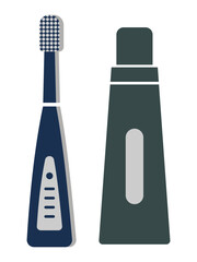 Toothbrush and toothpaste icon. Flat style colour variations vector illustration, brush and colgate sign symbol design. Simple design for toothbrush and toothpaste on white background. Vector image.