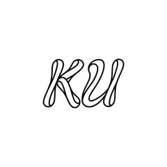 KU monogram logo design letter text name symbol monochrome logotype alphabet character simple logo