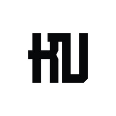 Obraz premium KU monogram logo design letter text name symbol monochrome logotype alphabet character simple logo
