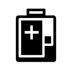 battery with plus silhouette on transparent background for web and graphic design