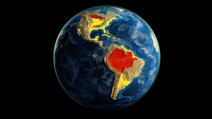 Planet Earth with highlighted geological features. stock photo --ar 16:9 --raw --v 6 Job ID: db7f3c38-3038-4872-99b6-a45847aa2ab0