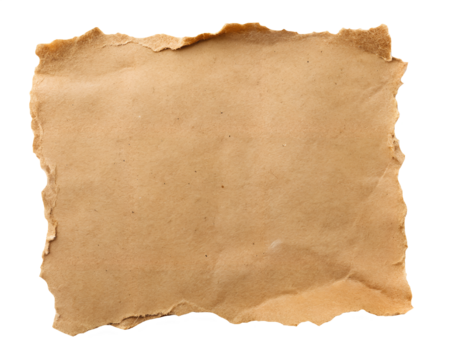 piece of brown paper tear isolated on transparent png background
