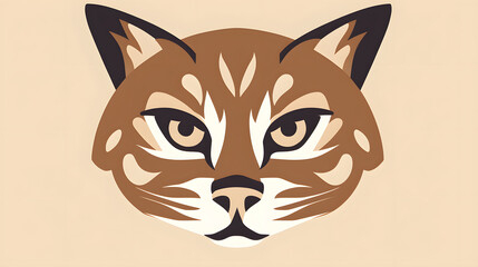 Detailed Brown Stencil of Cat's Muzzle in Close-up View