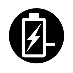 Obraz premium charging battery silhouette on transparent background for web and graphic design