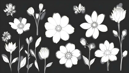 Elegant Black and White Floral Design
