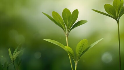 Abstract Green Natural Background with Soft Light and Organic Texture Ideal for Eco-Friendly Designs and Nature Themes