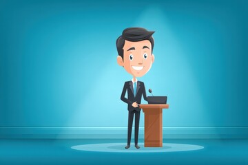 Confident South Asian businessman delivers engaging presentation in bright office setting