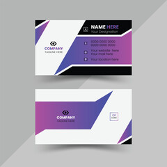 Modern, creative, and simple double-sided landscape orientation clean vector corporate business card template with stylish colour for business and personal use illustration design
