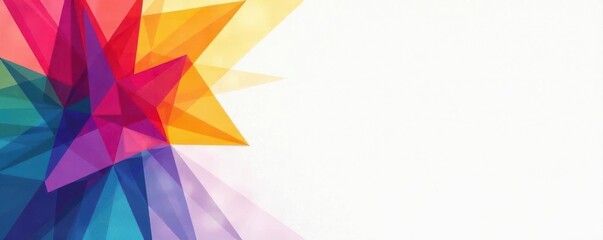 White backdrop, vibrant geometric shapes intersect, creating abstract composition , shapes, graphic, minimalist