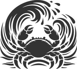Fototapeta premium Vector silhouette of a crab