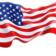 Obraz premium American Flag Waving Against White Background