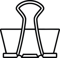 Office Clip Icon: A clean, crisp monochrome illustration captures the essence of an office clip, an essential stationery staple.