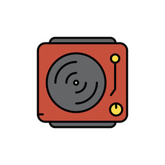 Fototapeta premium Vinyl Record Player Icon for Retro Music.