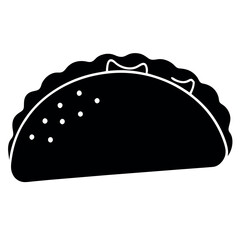 Simple Black and White Taco Illustration