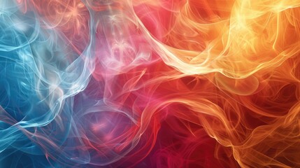 Obraz premium Abstract vivid color wave flowing express the energetic signal. Seamless texture of vividness curve swirling convey sense of harmony and wonderful scene perfect for effect and graphic design. AIG51.