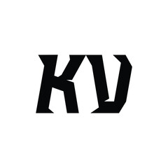 KV monogram logo design letter text name symbol monochrome logotype alphabet character simple logo