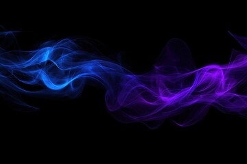Abstract smoke-like shapes, blue and purple, against a black background.  Flowing, ethereal, and dynamic forms create a sense of movement