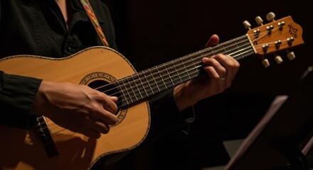 Obraz premium Playing Acoustic Guitar (Photo)