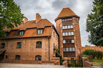 Malbork, Poland - August 17, 2021. Brick gothic castle complex