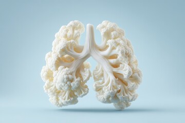 A Visual Metaphor for Lung Health. Nature’s Design for Healthy Lungs.  a minimalist public health advertisement visual with ample negative space for text.