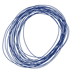 Circle Line Marking Illustration Doodle Highlights That Can Be Used For Sticker, Icon, Decorative, etc. | Marker circle with blue color