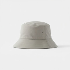 Beige Bucket Hat Front View Mockup