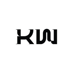 KW monogram logo design letter text name symbol monochrome logotype alphabet character simple logo