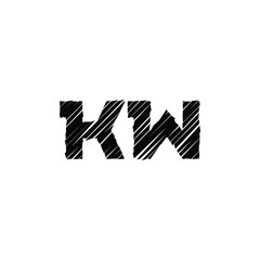 KW monogram logo design letter text name symbol monochrome logotype alphabet character simple logo