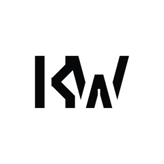 KW monogram logo design letter text name symbol monochrome logotype alphabet character simple logo