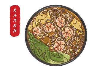 Ramen Japanese food noodle vector