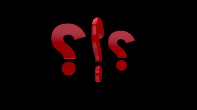 Looping  three question mark on a transparent alpha channel background for  easy drag and drop use...