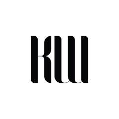 KW monogram logo design letter text name symbol monochrome logotype alphabet character simple logo