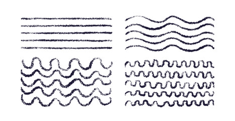 Chalk pasta, crayon wave, curvy horizontal lines