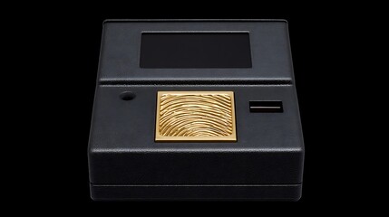 Gold Fingerprint Scanner Secure Biometric Tech.