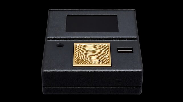 Gold Fingerprint Scanner Secure Biometric Tech.