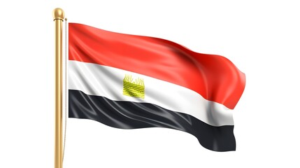 Professional illustration of Egypt flag, waving proudly for African country, ideal for design projects